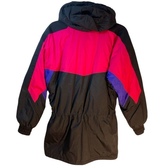 Helly Hansen mens coat XS Black Pink Vtg 90s Waterproof Ski Snow Parka Tech - Picture 2 of 11